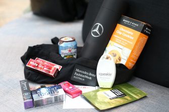 Squeakie in MBFWA 2017 VIP bag